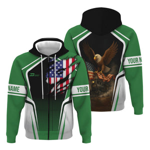 Railspirit Personalized Burlington Northern Railroad Hoodie American Eagle Vintage Train Zip Up Hoodie