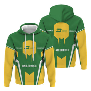 Railspirit Personalized Burlington Northern Railroad Hoodie Custom Year Railroader Zip Up Hoodie Gift Idea For Train Lover