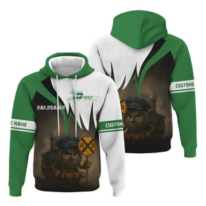 Railspirit Personalized Burlington Northern Railroad Hoodie Angry Train Hoodie Gift Idea For Train Lover