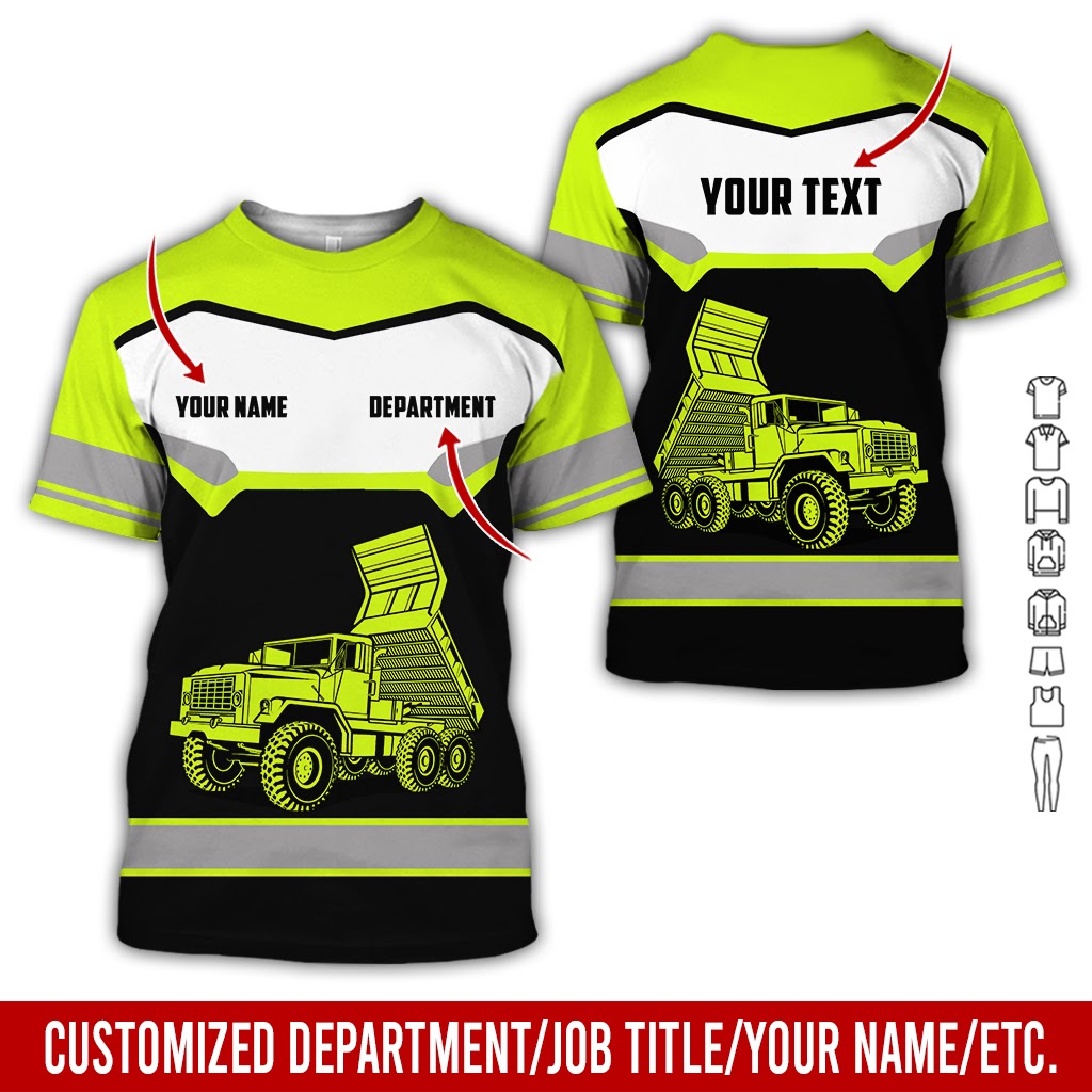 Customized Name Love Tow Truck Printed Clothes, Personalized Apparel