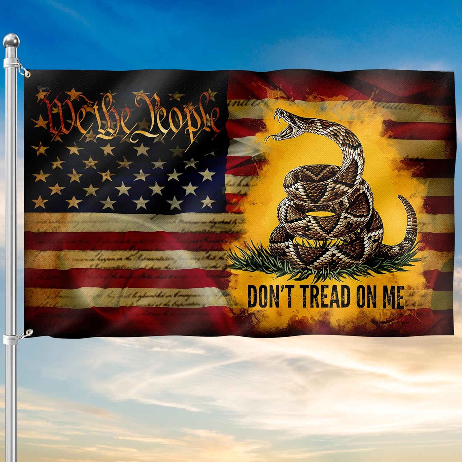 Don't Tread On Me House Flag We The People American Patriotic Garden Flag Decoration For Indoor Outdoor