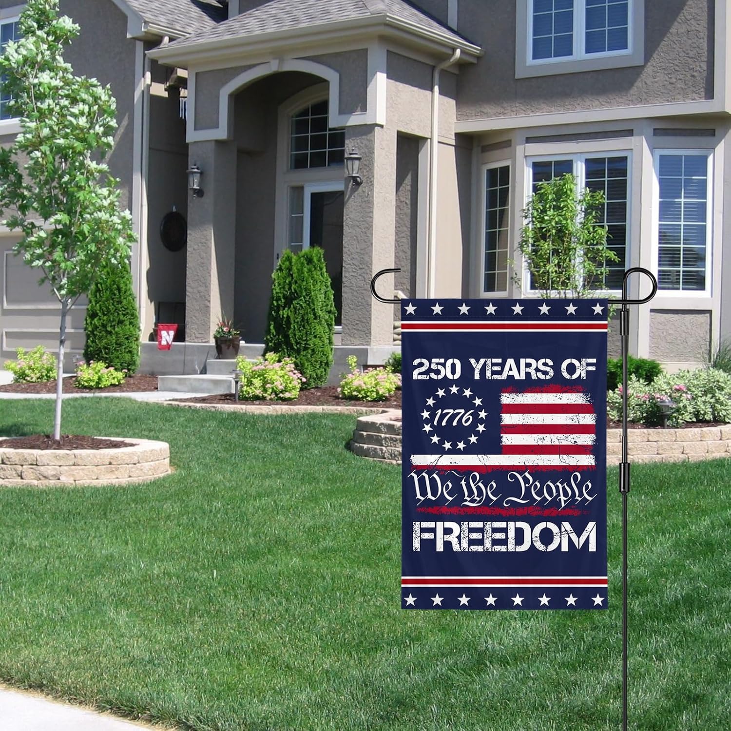 We The People 1776-2026 Flag Memorial Day Patriotic 250th Birthday 250 Years United States Indoor Garden Decoration