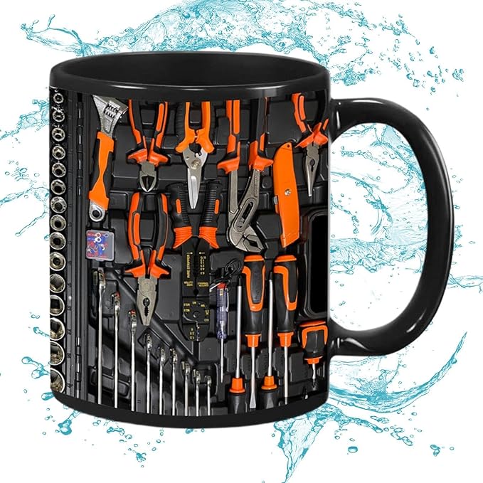 3D Mechanic Coffee Mug, Mug with Wrench & Screwdriver Design, Funny Coffee Mug, Gift Idea for Mechanics