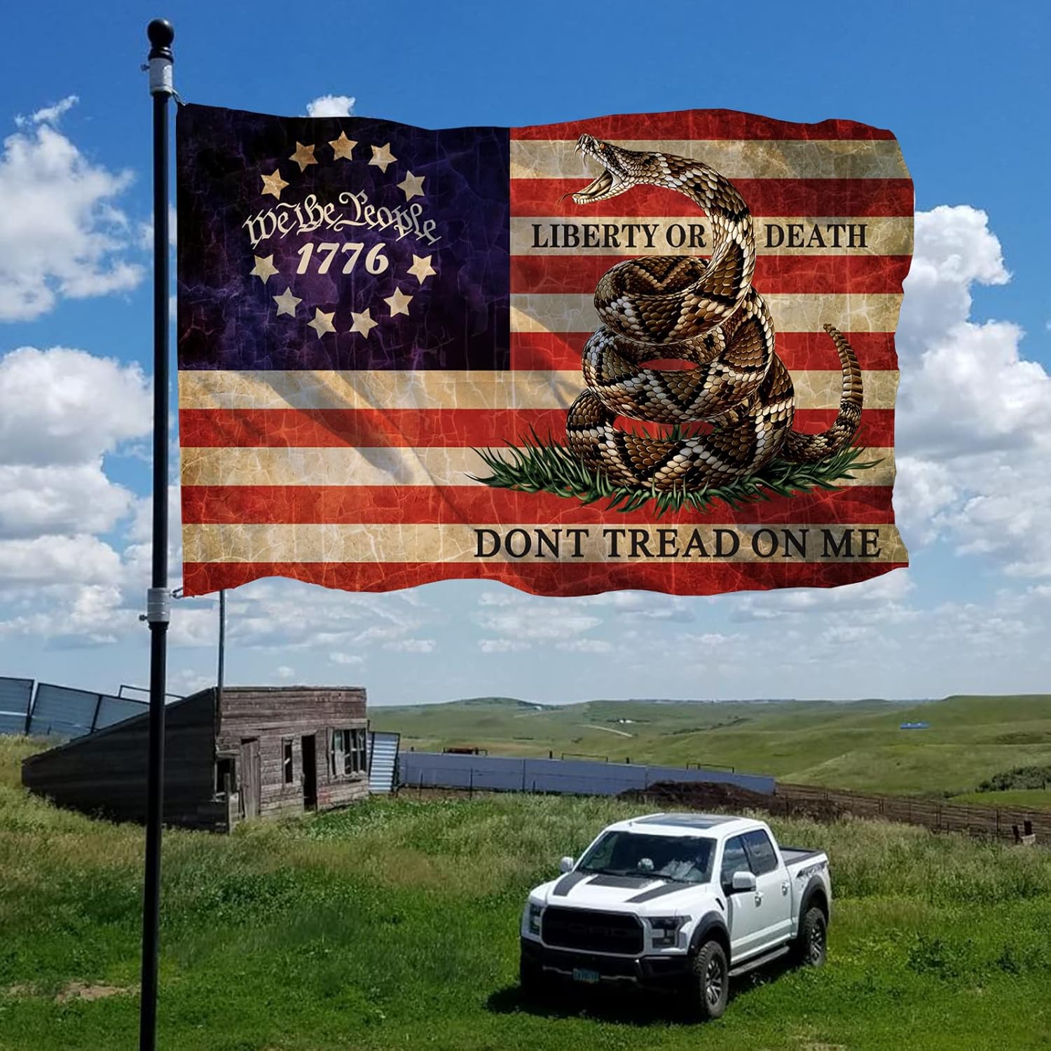 Don't Tread On Me House Flag Liberty Or Death We The People Garden Flag Decoration For Indoor Outdoor