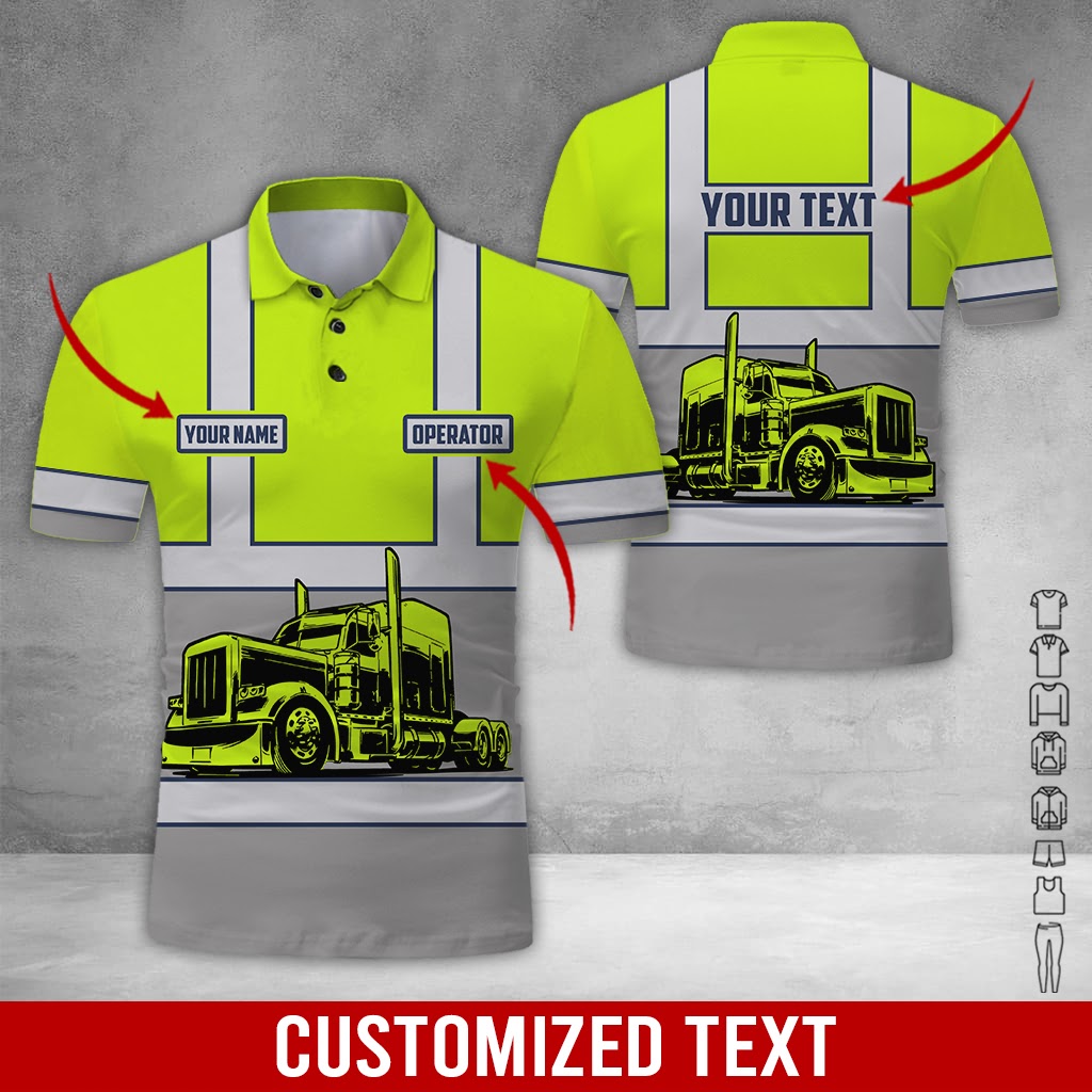 Custom Text Proud Trucker Uniform, Premium Personalized Gear for Drivers