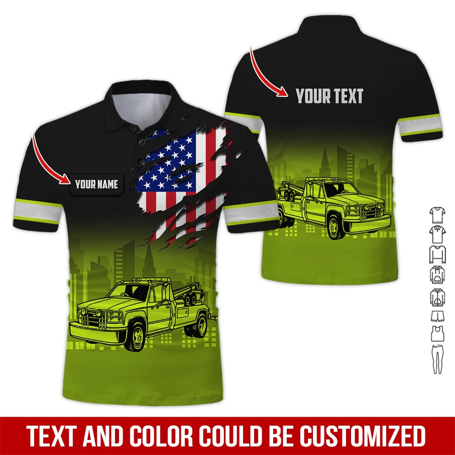 Customized Name Tow Truck Uniform, Personalized Work Shirt, Truck Driver Gift