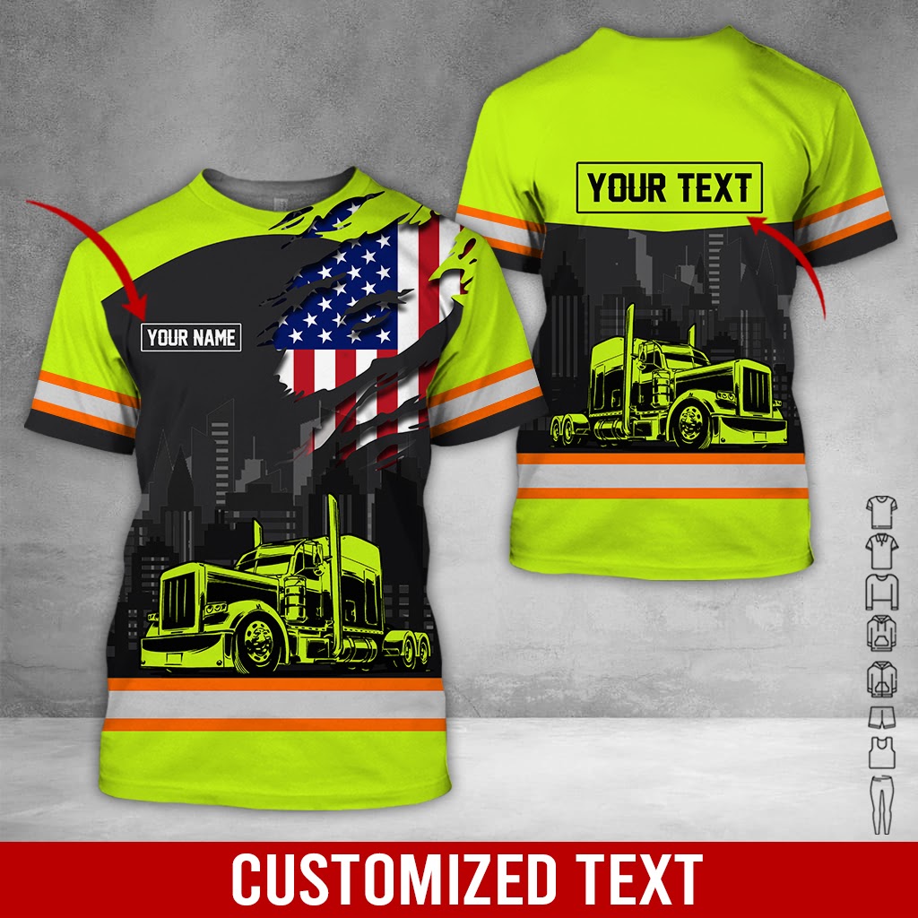 Customized Text Truck Driver Uniform Clothes, Personalized Driver Gear