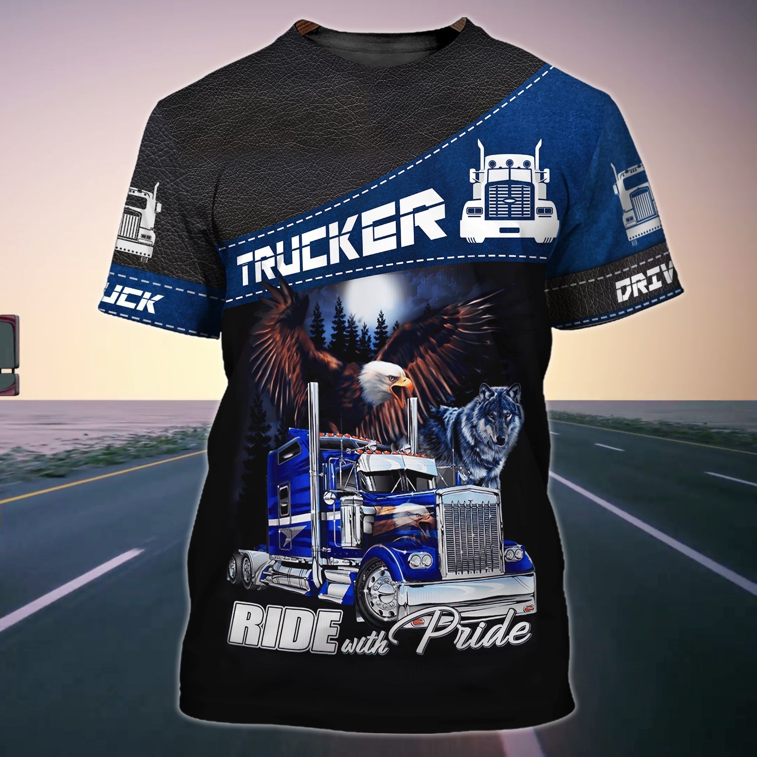 3D Unisex Trucker Shirts, Ride With Pride Labour Day, Gift For Trucker Dad Husband