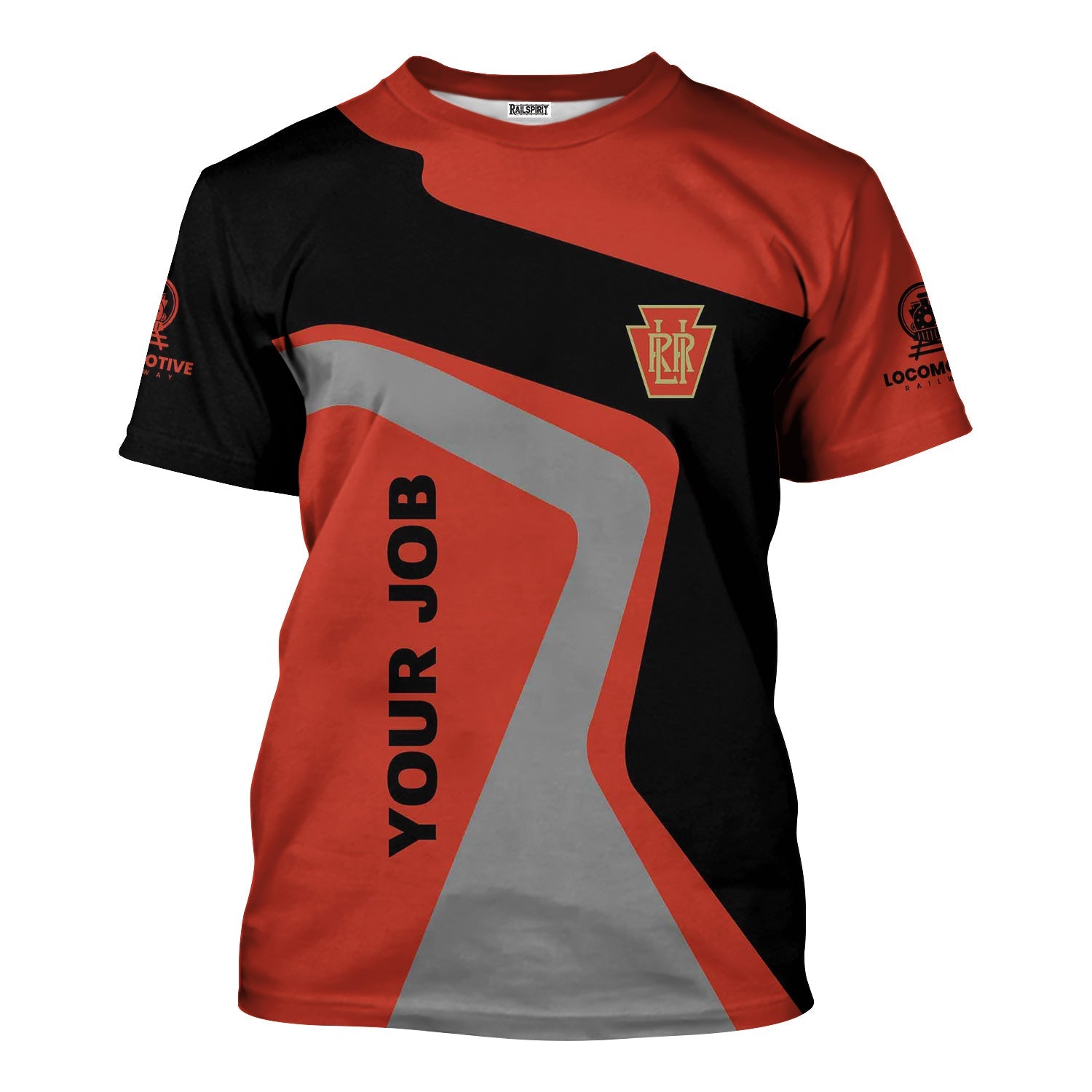 Railspirit Personalized Long Island Railroad T-Shirt Unique Design with Custom Job Position Train Shirt