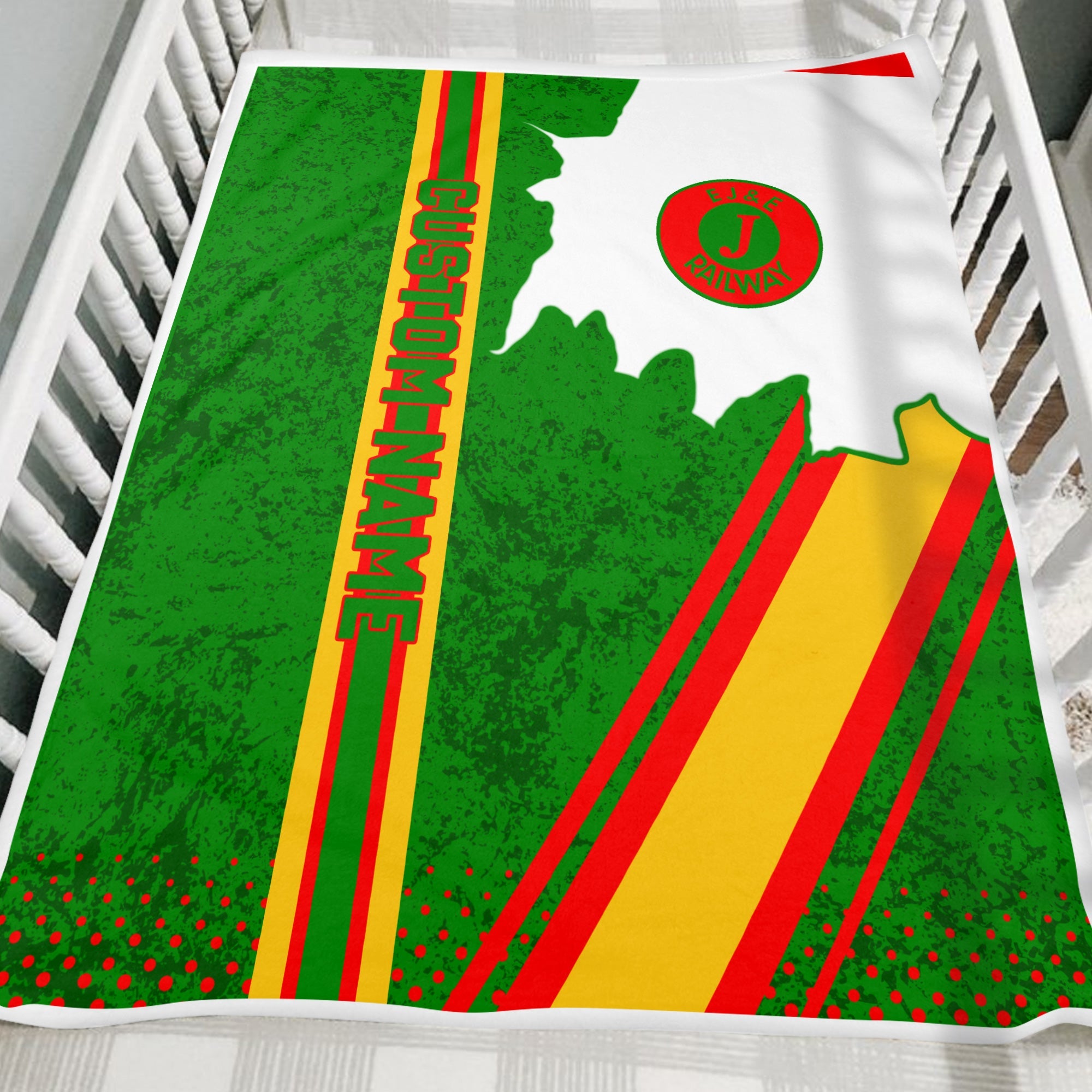 Railspirit Personalized Elgin Joliet And Eastern Railroad Blanket Vintage All Over Printed Blanket