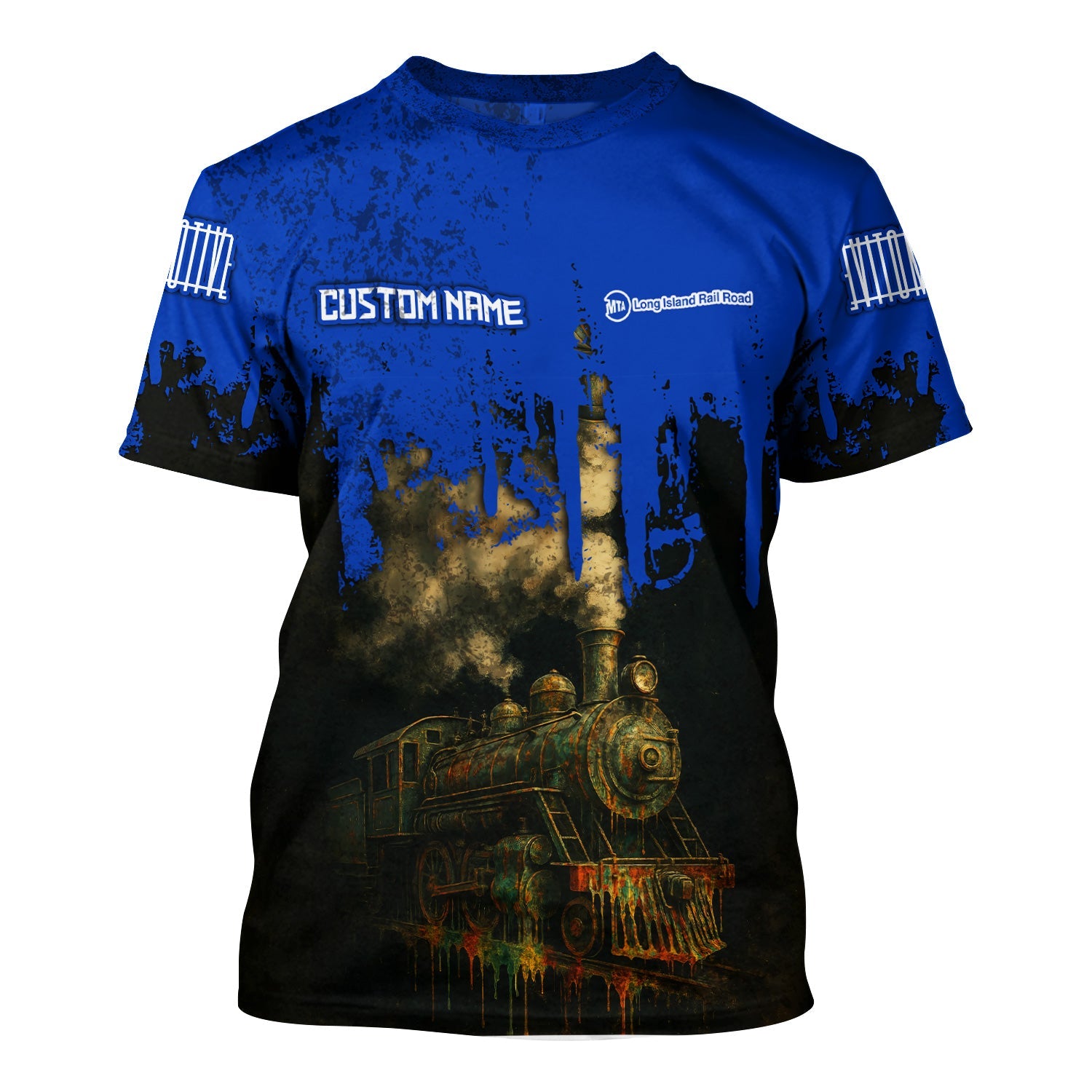 Railspirit Personalized Long Island Railroad T-Shirt Vintage Train Art Style Shirt For Locomotive Fans