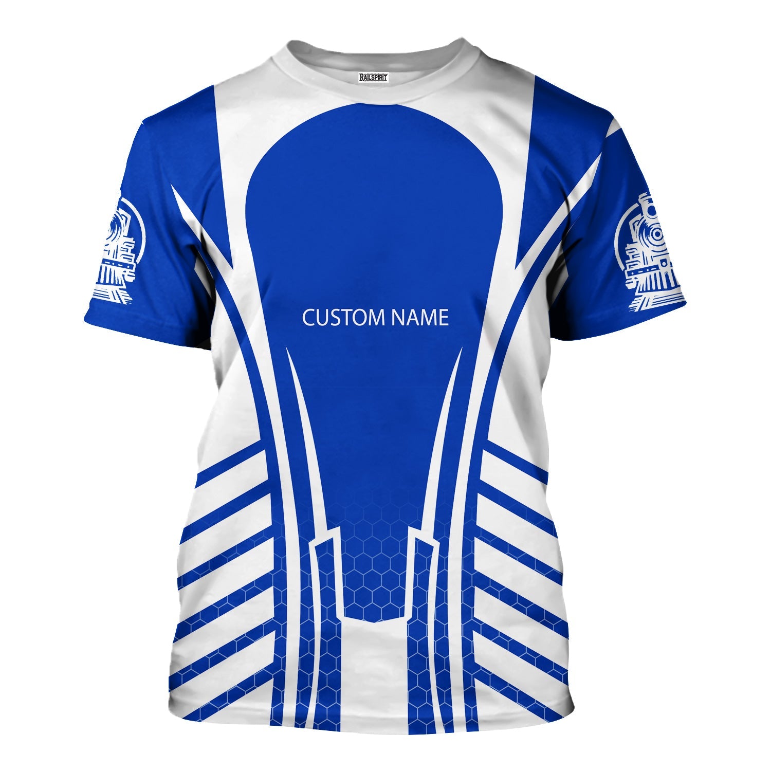 Railspirit Personalized Long Island Railroad T-Shirt Striped Railroad Style Train Shirt All Over Print