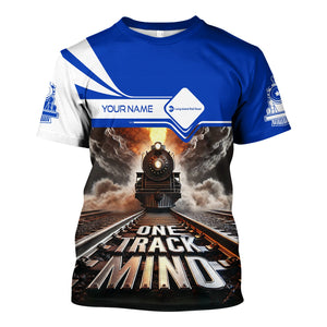 Railspirit Personalized Long Island Railroad T Shirt One Track Mind Train Printed Shirt