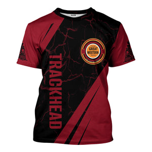 Railspirit Personalized Chicago Great Western Railroad T-Shirt Crackle Texture Style Shirt For Trackhead