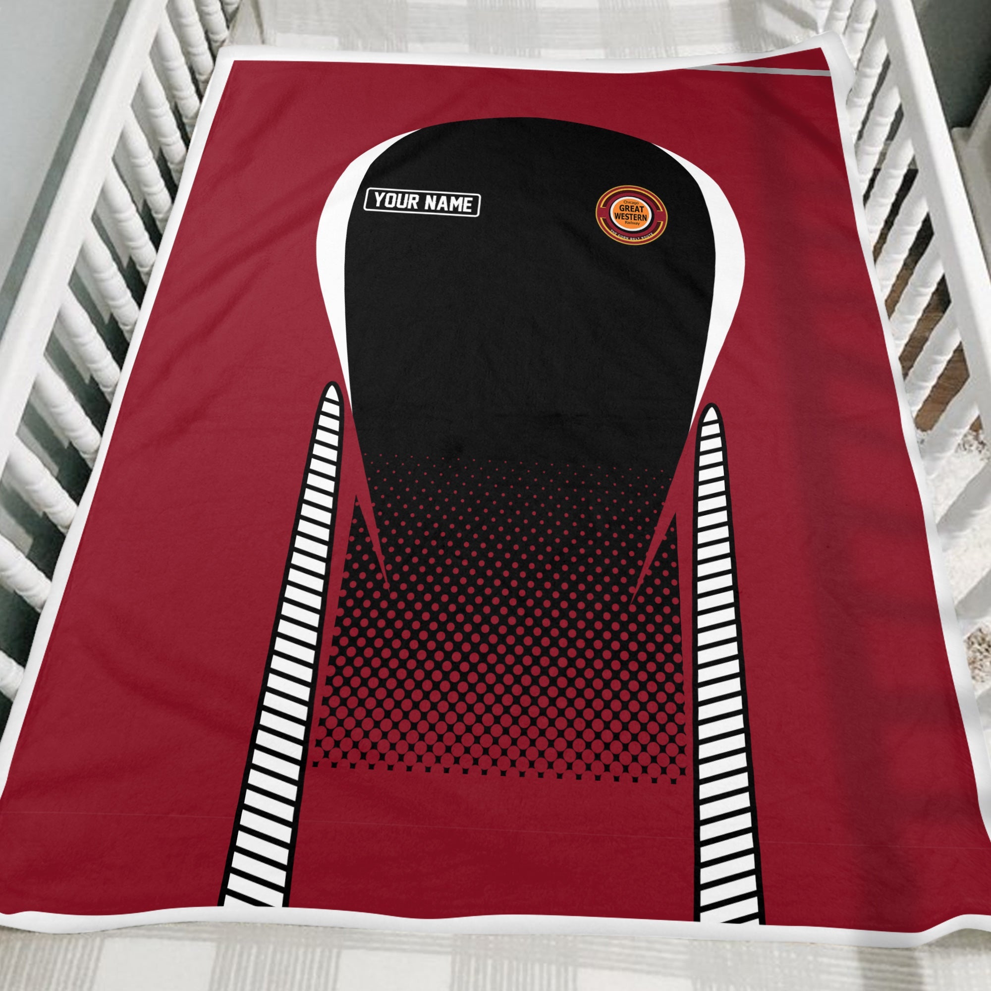 Railspirit Personalized Chicago Great Western Railroad Blanket Train Blanket Gift Idea For Train Lover