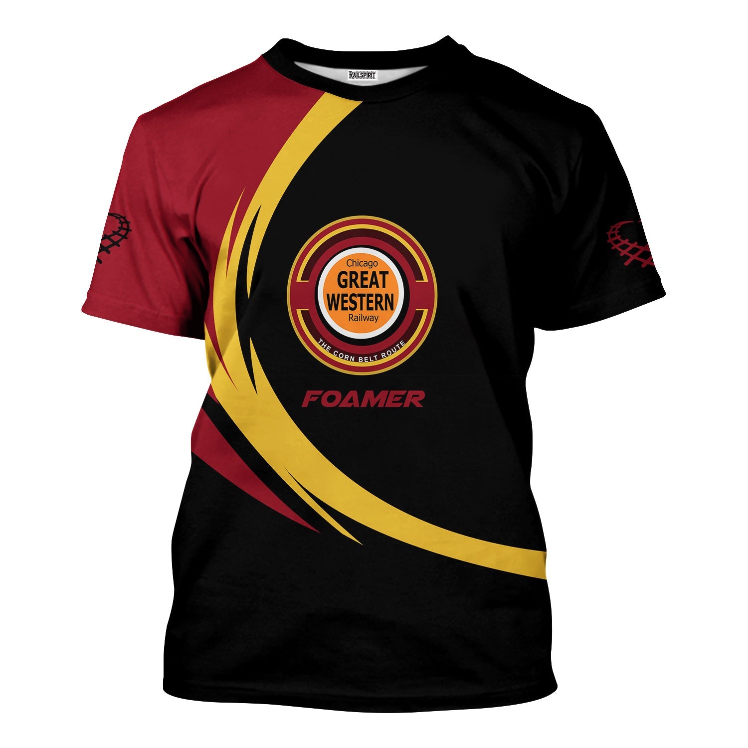 Railspirit Personalized Chicago Great Western Railroad T-Shirt Unique Graphic Style Shirt For Train Enthusiasts