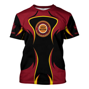 Railspirit Personalized Chicago Great Western Railroad T-Shirt Distinctive Flame Style Shirt For Steam Engine Addict