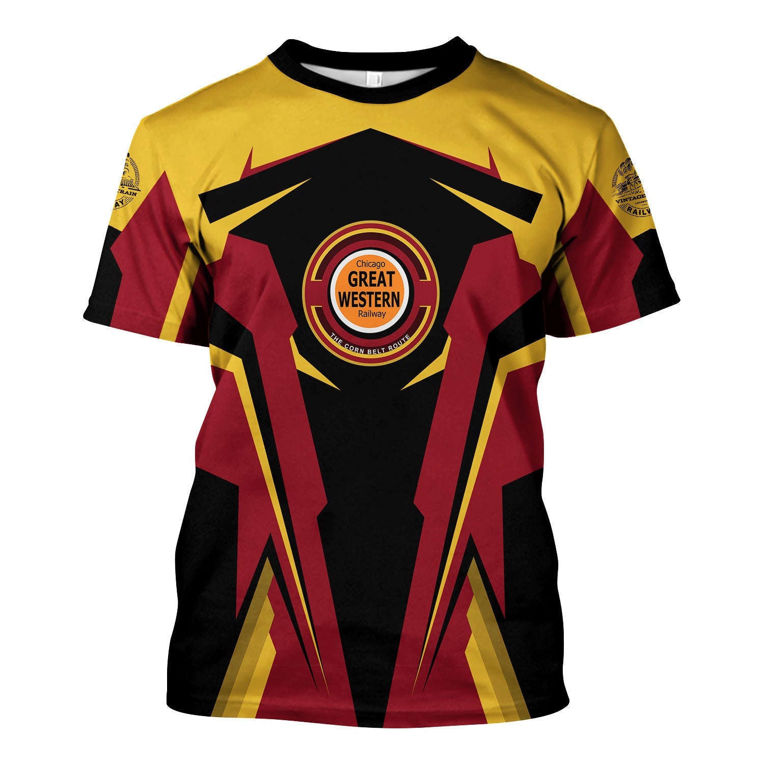 Railspirit Personalized Chicago Great Western Railroad T Shirt Strong Line Style Train Unisex Shirt All Over Print