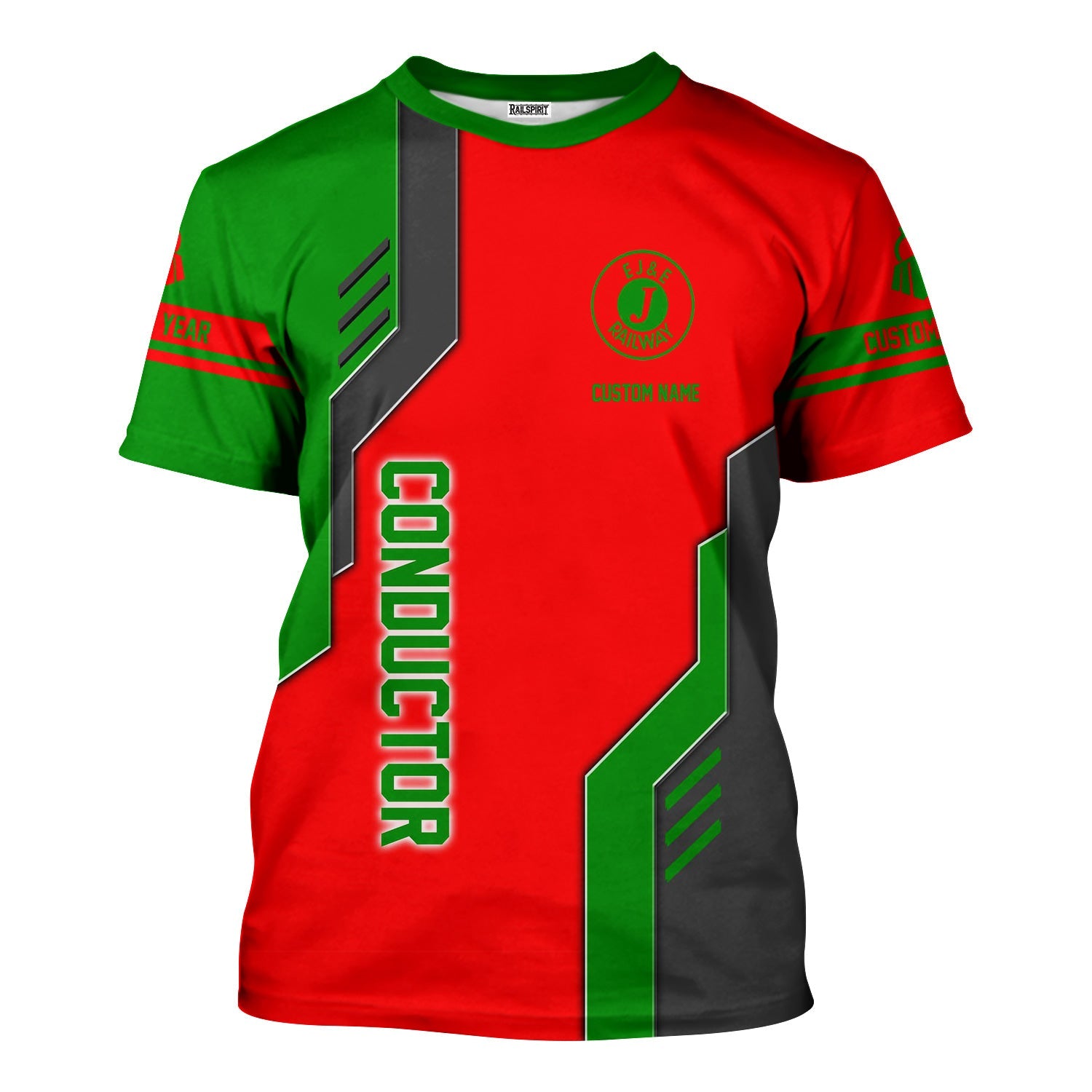 Railspirit Personalized Elgin Joliet And Eastern Railroad T-Shirt Unique Railway Style with Custom Job Train Shirt