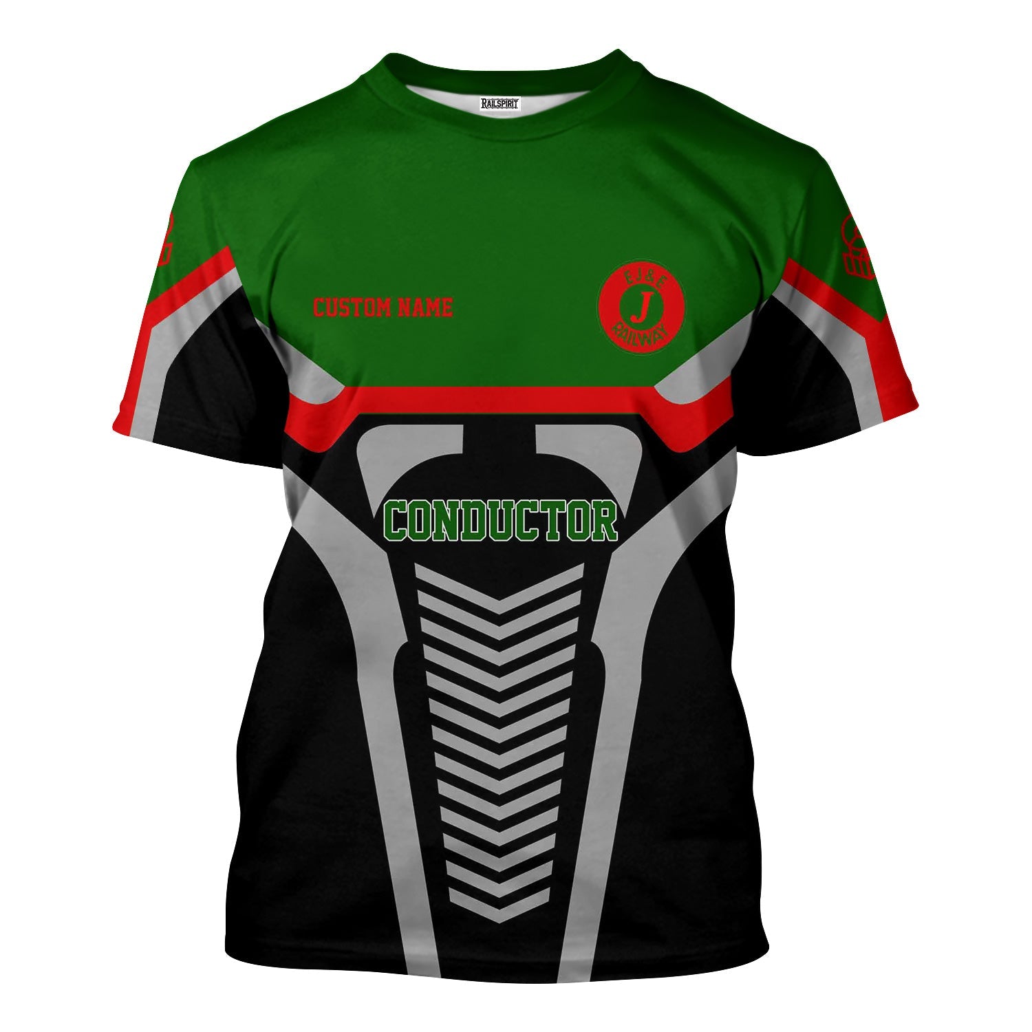 Railspirit Personalized Elgin Joliet And Eastern Railroad T-Shirt Track-Inspired with Custom Job Position Train Shirt