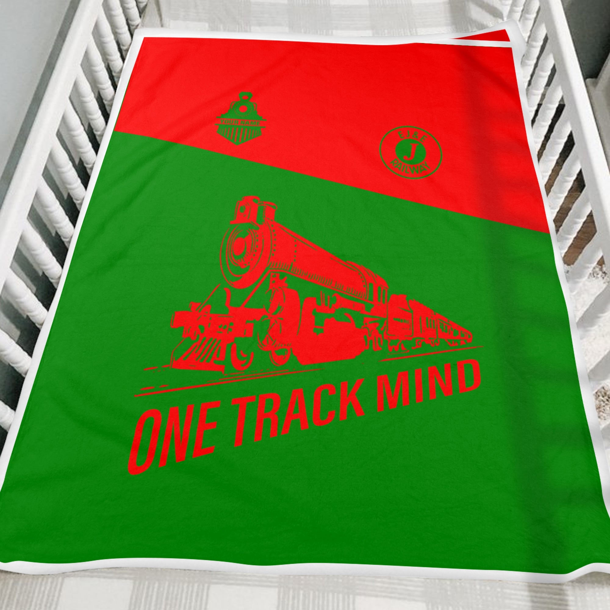 Railspirit Personalized Elgin Joliet And Eastern Railroad Blanket One Track Mind Train Blanket Gift Idea For Train Lover