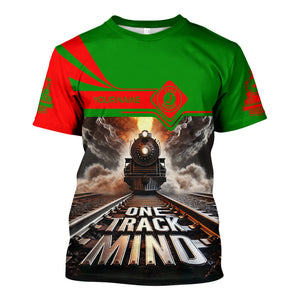 Railspirit Personalized Elgin Joliet And Eastern Railroad T Shirt One Track Mind Train Printed Shirt