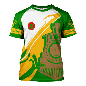 Railspirit Personalized Elgin Joliet And Eastern Railroad T-Shirt Flame-Inspired Style Shirt Gift Idea For Train Lovers