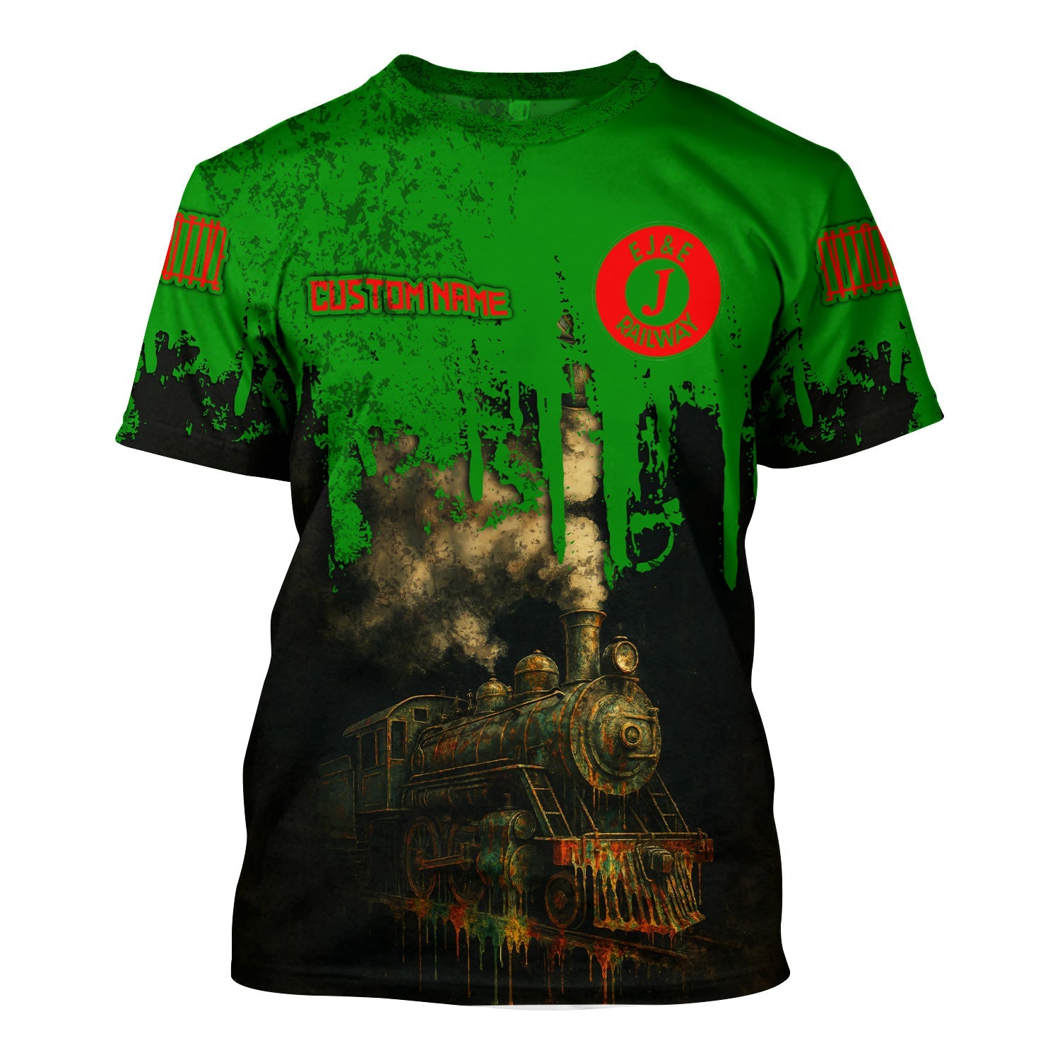 Railspirit Personalized Elgin Joliet And Eastern Railroad T-Shirt Vintage Train Art Style Shirt For Locomotive Fans