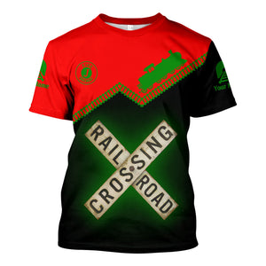 Railspirit Personalized Elgin Joliet And Eastern Railroad T Shirt Railroad Crossing Printed Train Track Shirt