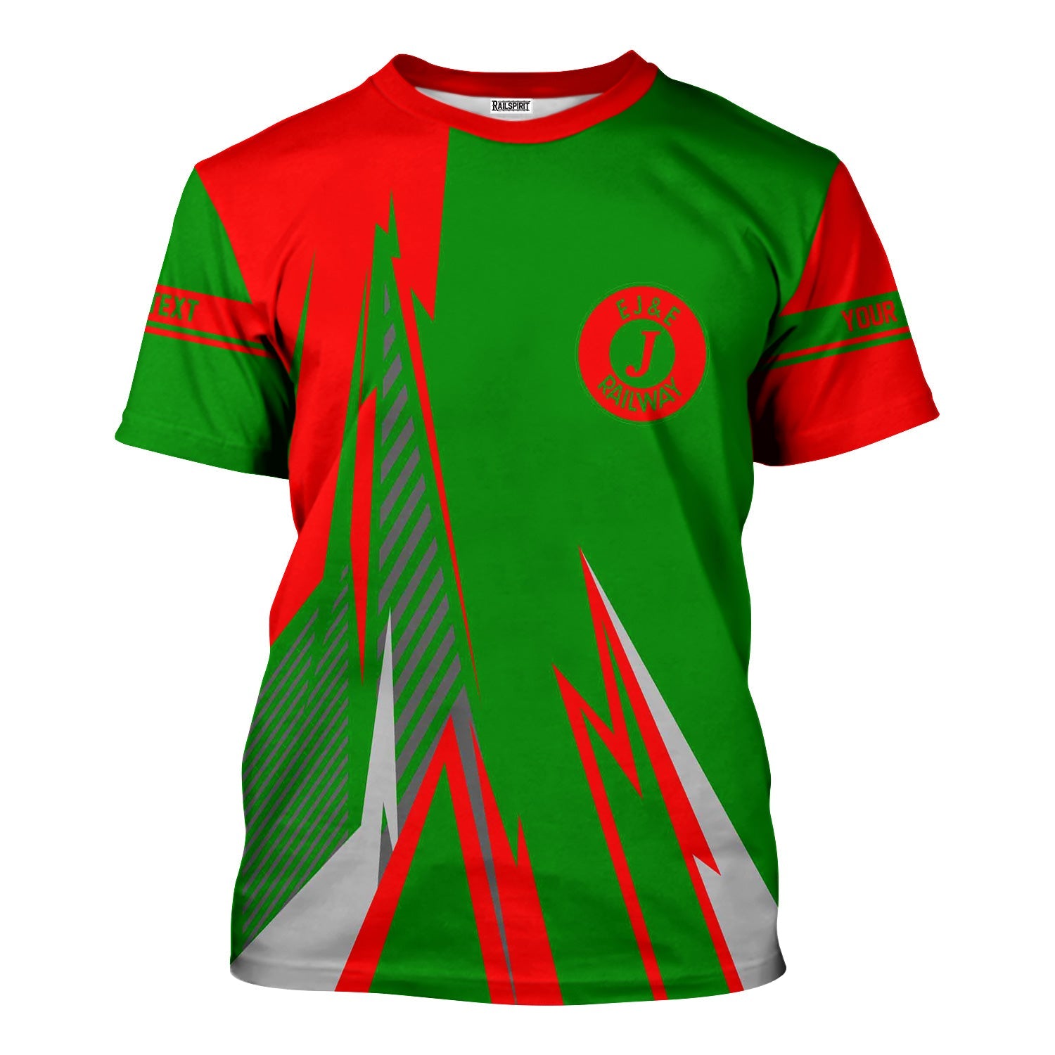 Railspirit Personalized Elgin Joliet And Eastern Railroad T-Shirt Lightning-Inspired Railway Style Shirt For Train Lovers