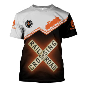 Railspirit Personalized Bessemer And Lake Erie Railroad T Shirt Railroad Crossing Printed Train Track Shirt