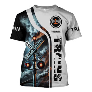 Railspirit Custom Name Bessemer And Lake Erie Railroad T Shirt Railroad Crossing Sign Train Shirt All Over Print