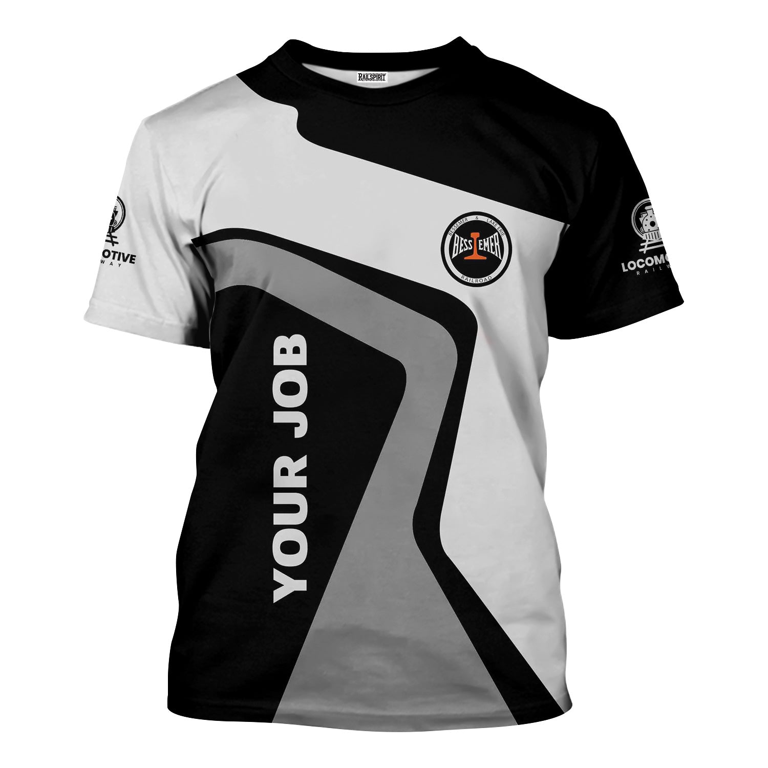 Railspirit Personalized Bessemer And Lake Erie Railroad T-Shirt Unique Design with Custom Job Position Train Shirt