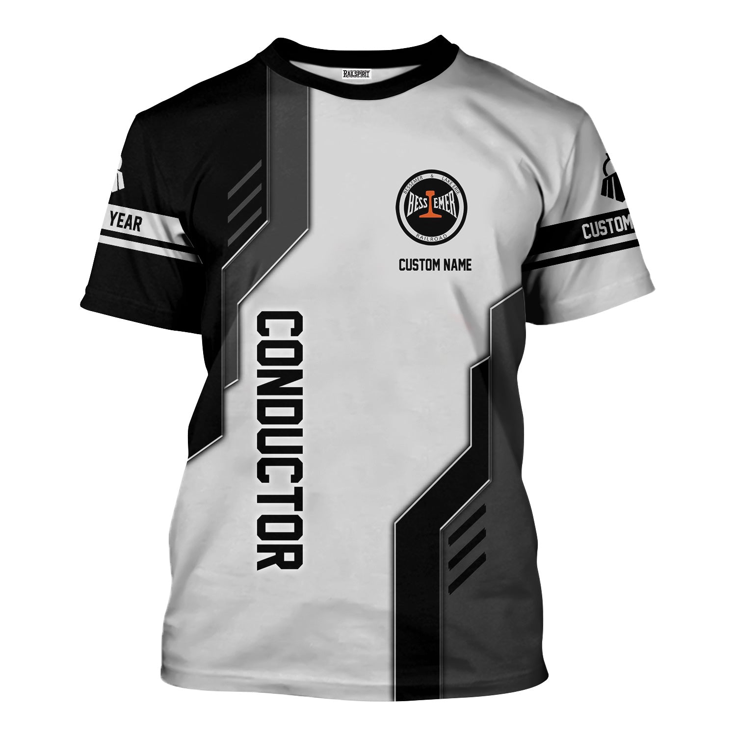 Railspirit Personalized Bessemer And Lake Erie Railroad T-Shirt Unique Railway Style with Custom Job Train Shirt