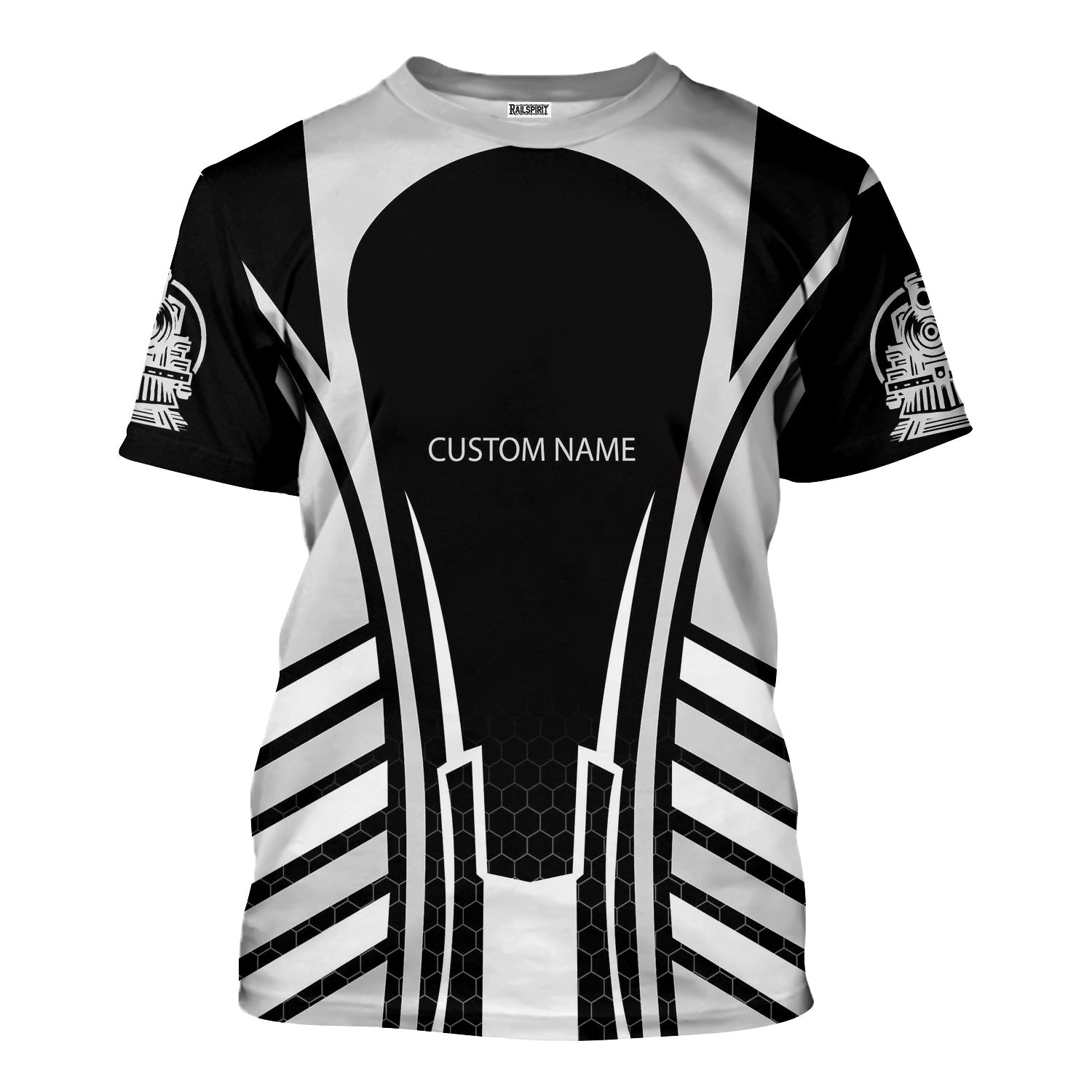 Railspirit Personalized Bessemer And Lake Erie Railroad T-Shirt Striped Railroad Style Train Shirt All Over Print