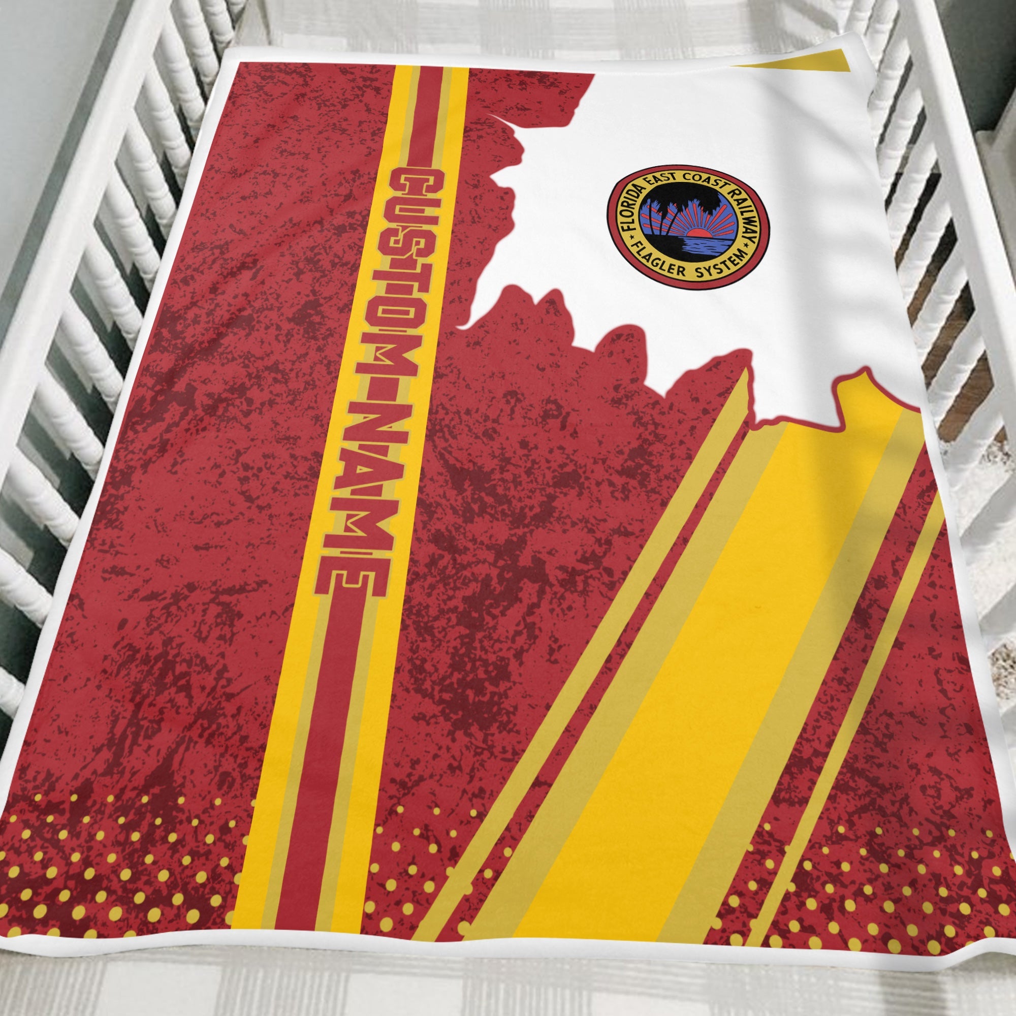 Railspirit Personalized Florida East Coast Railway Blanket Vintage All Over Printed Blanket