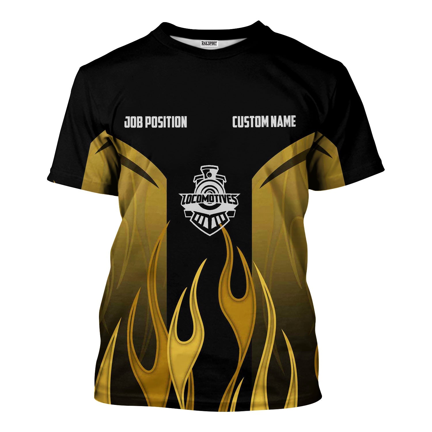 Railspirit Custom Name and Job Title Bessemer And Lake Erie Railroad T-Shirt Flame Graphic Train Shirt