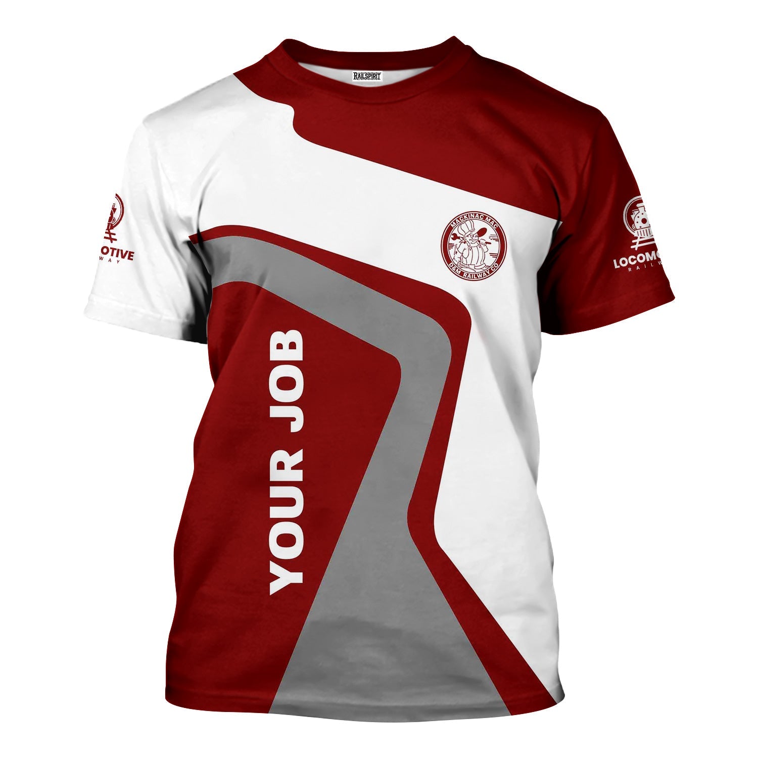 Railspirit Personalized Detroit & Mackinac Railroad T-Shirt Unique Design with Custom Job Position Train Shirt