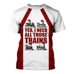 Railspirit Custom Name Detroit & Mackinac Railroad T Shirt Yes I Need All Those Train Printed Shirt