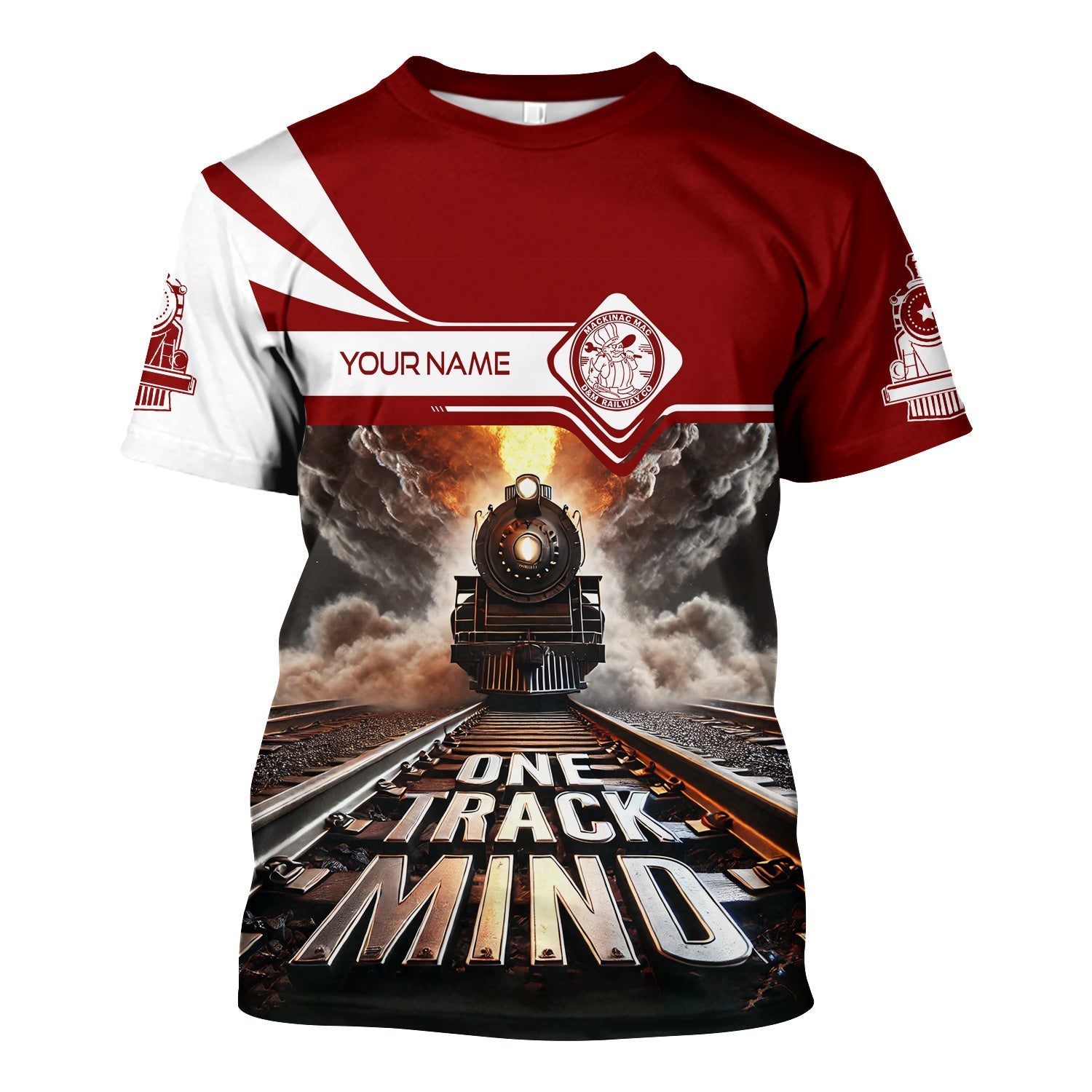 Railspirit Personalized Detroit & Mackinac Railroad T Shirt One Track Mind Train Printed Shirt