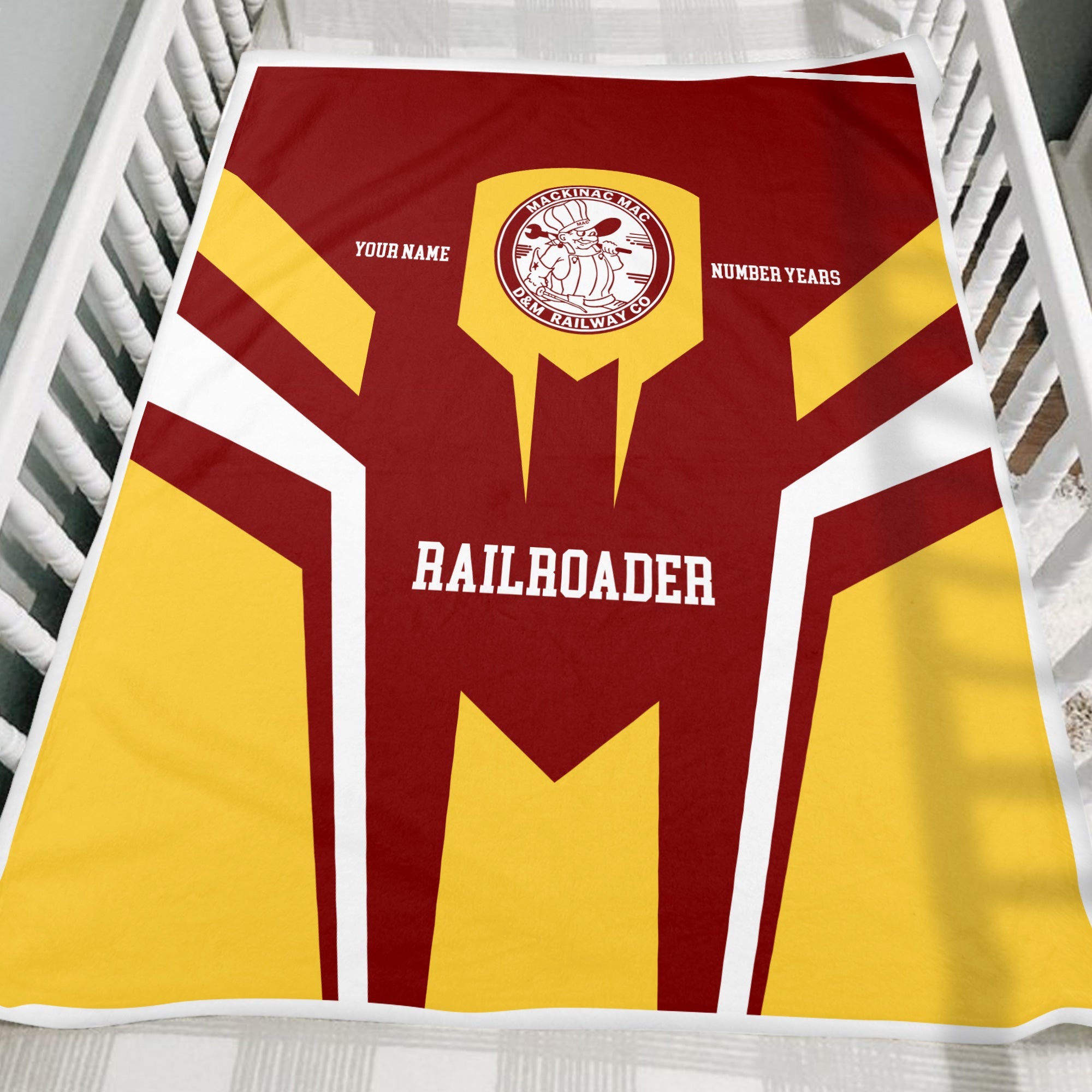 Railspirit Personalized Detroit & Mackinac Railroad Blanket Custom Year Railroader Gift Idea For Train Lover