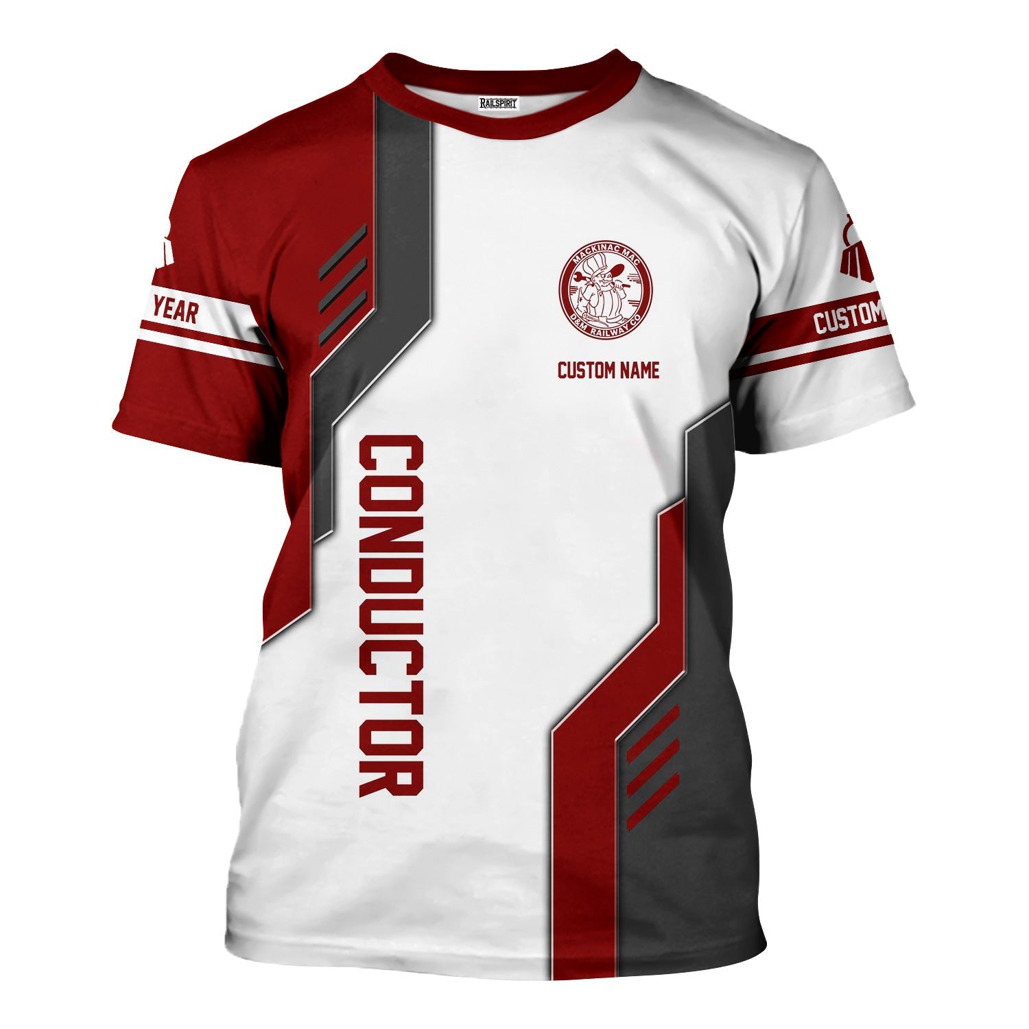 Railspirit Personalized Detroit & Mackinac Railroad T-Shirt Unique Railway Style with Custom Job Train Shirt