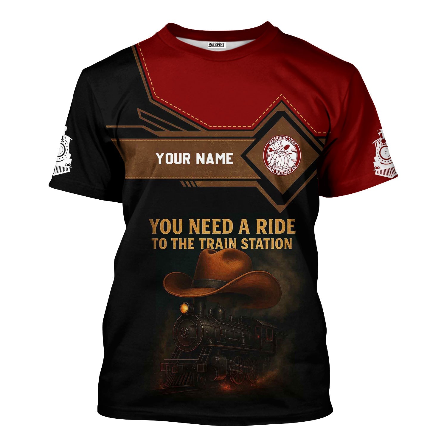 Railspirit Personalized Detroit & Mackinac Railroad T-Shirt You Need A Ride To The Train Station Shirt For Train Lovers