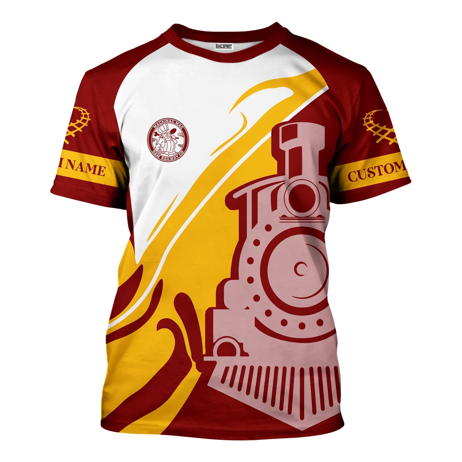 Railspirit Personalized Detroit & Mackinac Railroad T-Shirt Flame-Inspired Style Shirt Gift Idea For Train Lovers