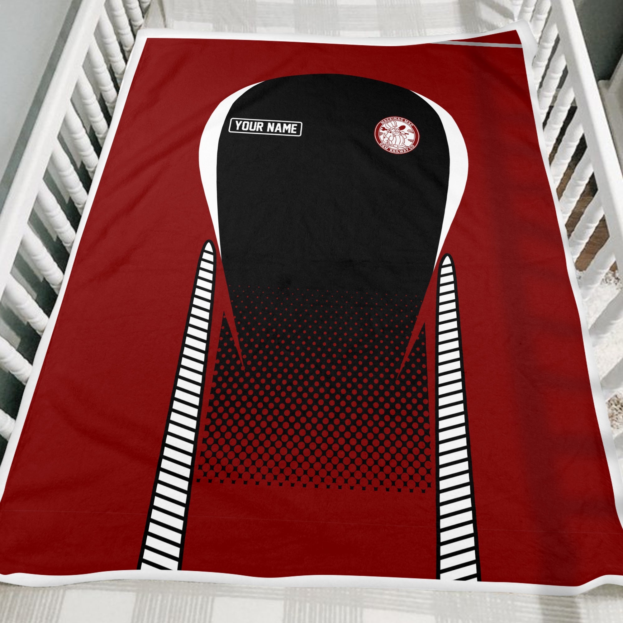 Railspirit Personalized Detroit & Mackinac Railroad Blanket Train Blanket Gift Idea For Train Lover