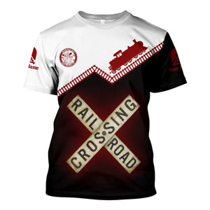 Railspirit Personalized Detroit & Mackinac Railroad T Shirt Railroad Crossing Printed Train Track Shirt