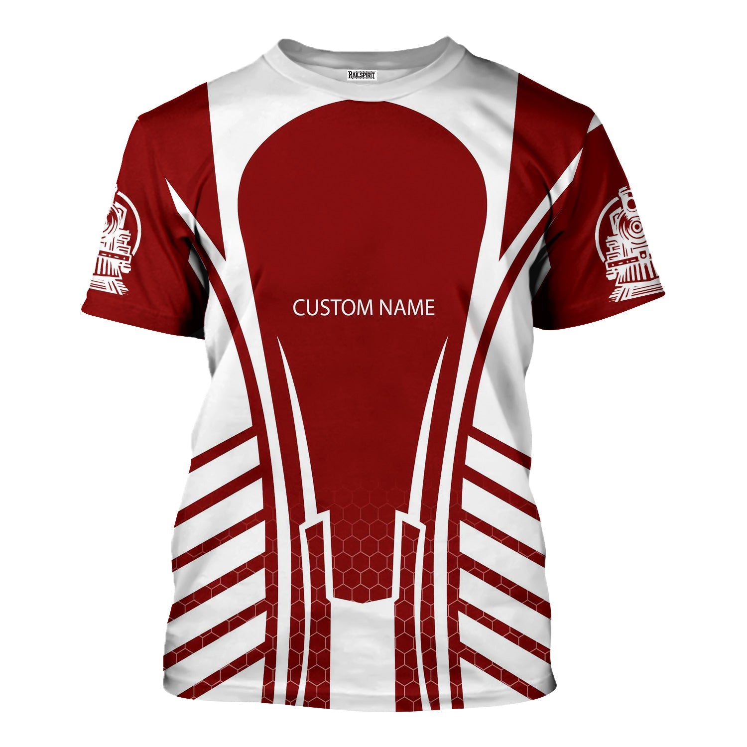 Railspirit Personalized Detroit & Mackinac Railroad T-Shirt Striped Railroad Style Train Shirt All Over Print