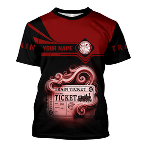 Railspirit Personalized Detroit & Mackinac Railroad T Shirt Train Ticket American Locomotive Printed Train