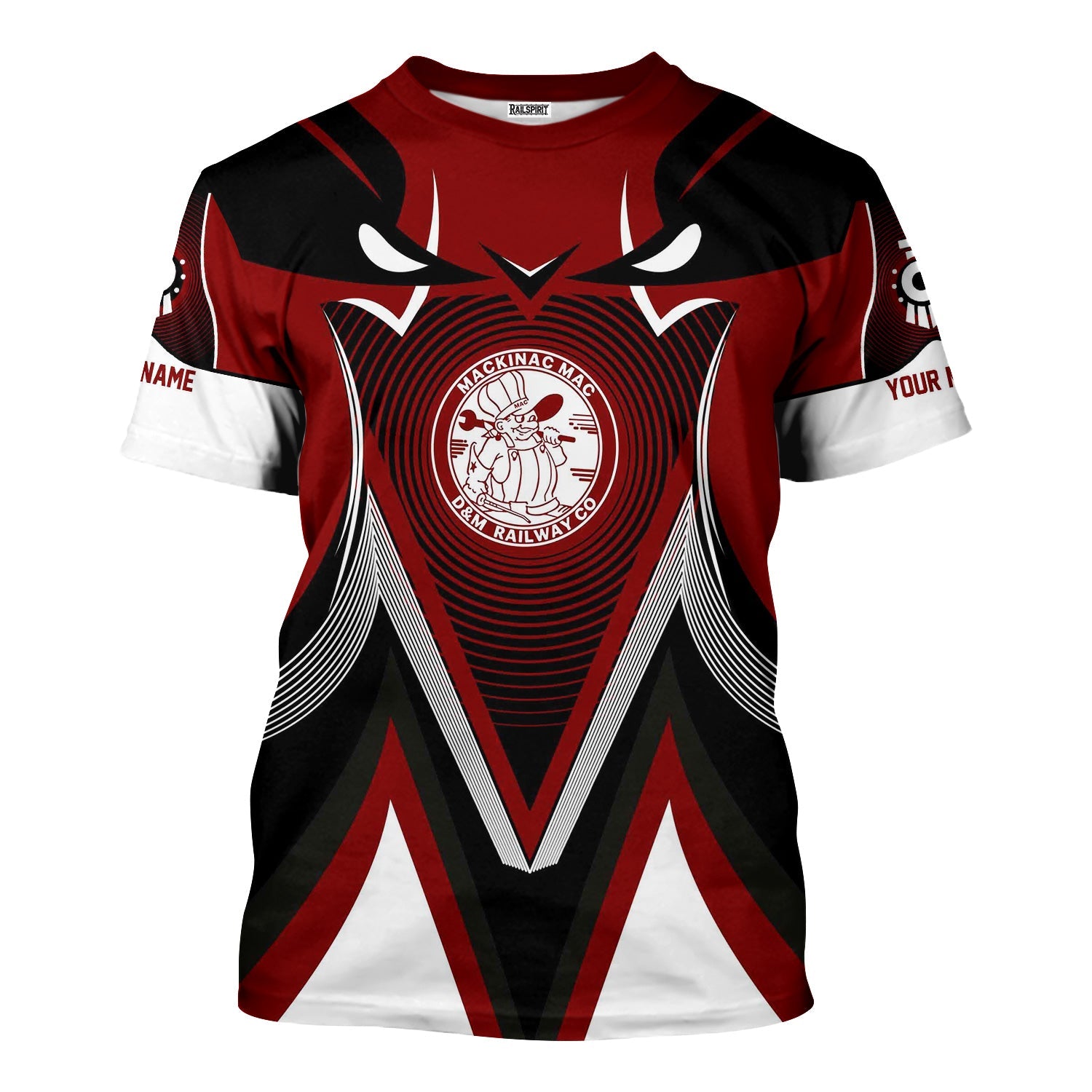 Railspirit Personalized Detroit & Mackinac Railroad T-Shirt Vibrant Graphic Pattern Shirt For Train Enthusiasts