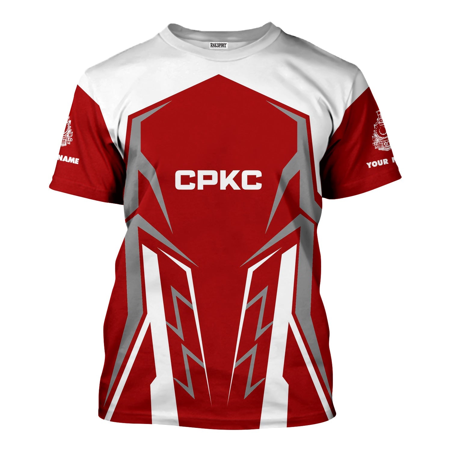 Railspirit Personalized Canadian Pacific Kansas City T-Shirt Futuristic Design with Custom Job CPKC Train Shirt